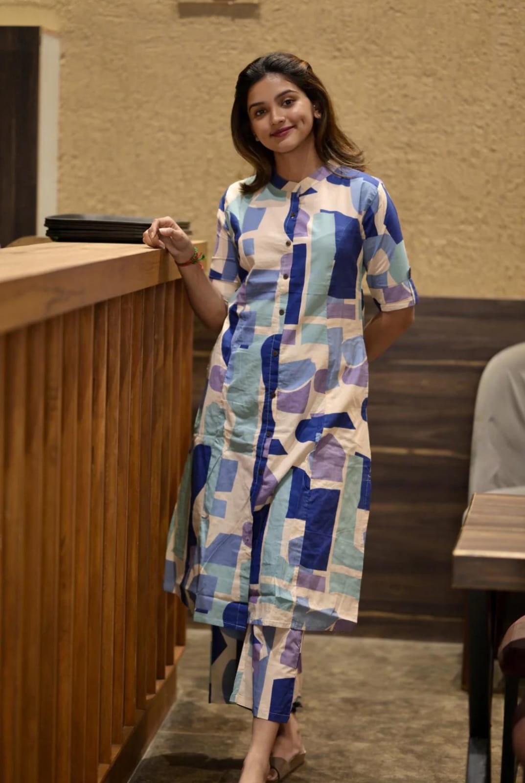 Libas Abstract Print Cotton Kurta Set with Pants – Modern Co-ord Style